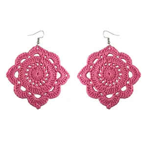 گوشواره دست دوز زنانه مدل قلاب بافی کد Gosh - 009