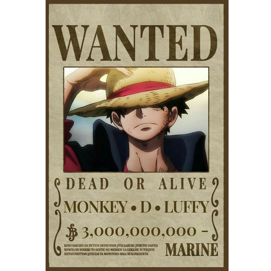 پوستر مدل تحت تعقیب وان پیس One piece طرح لوفی Luffy کد 695