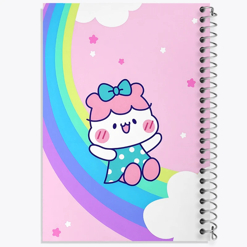 دفتر ژورنال نویسی 50 برگ خندالو مدل نقطه ای طرح دخترانه کیوت کد N3964