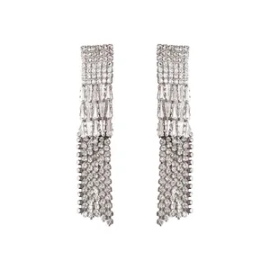 گوشواره زنانه مدل آویزدار نگین دار کد GS003