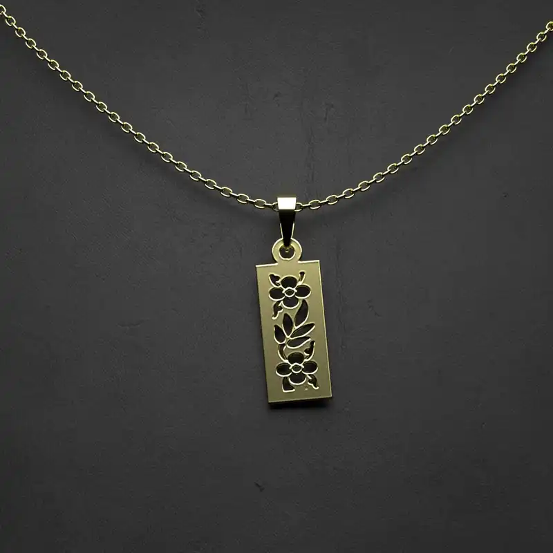 گردنبند طلا 18 عیار زنانه مدوپد مدل هندسی کد Z2-1-1247