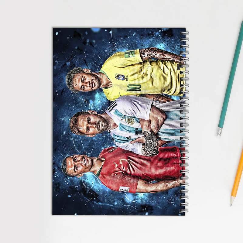دفتر مشق 80 برگ بامبیلیپ طرح نیمار و مسی و رونالدو کد 2515240