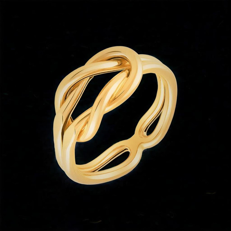 انگشتر طلا 18 عیار زنانه با طرح کارتیه گره دوست خوب مدل DK388 سایز 55