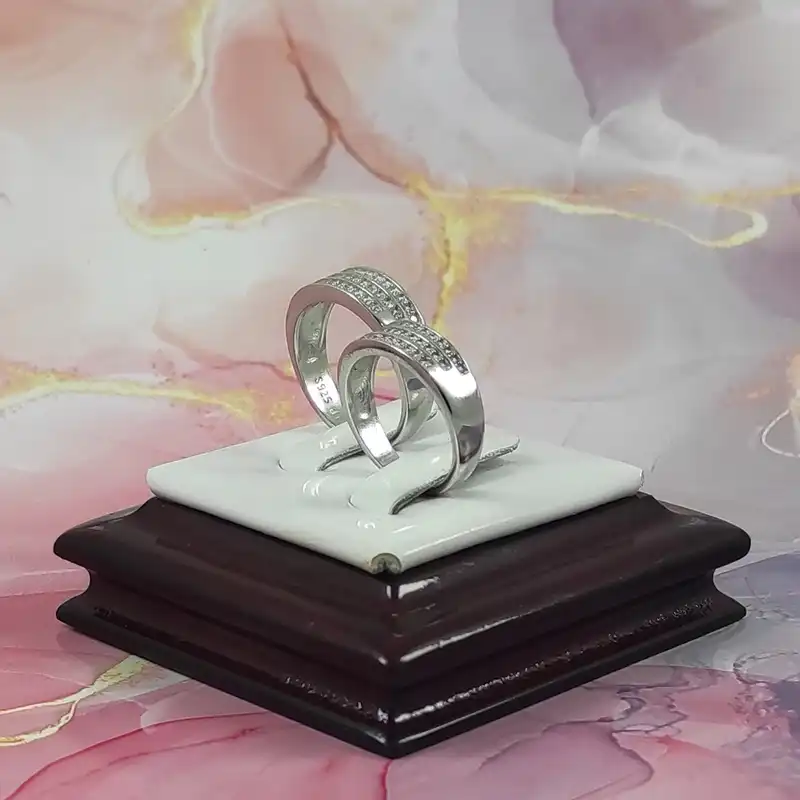 ست انگشتر نقره زنانه و مردانه سلین کالا کد 20