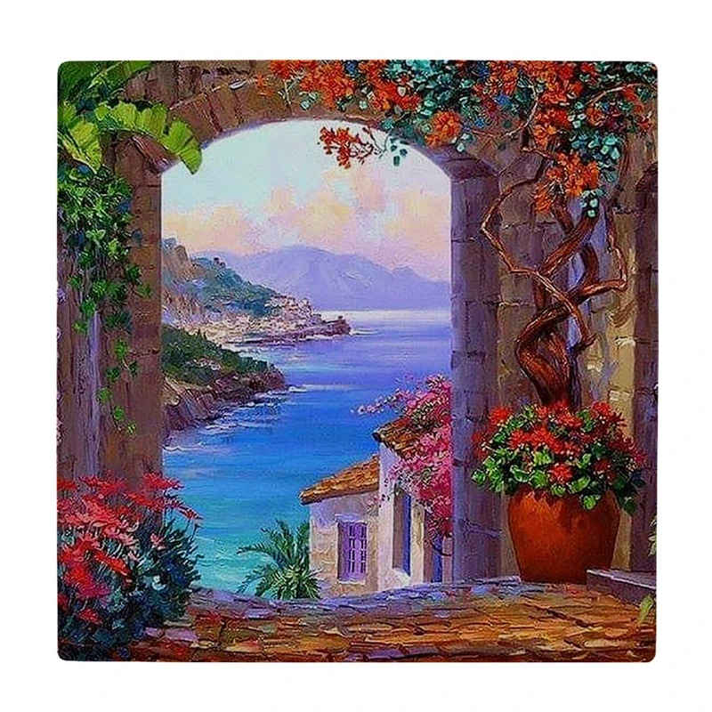  زیر لیوانی  طرح خانه های مدیترانه ای کد    6229816_5863