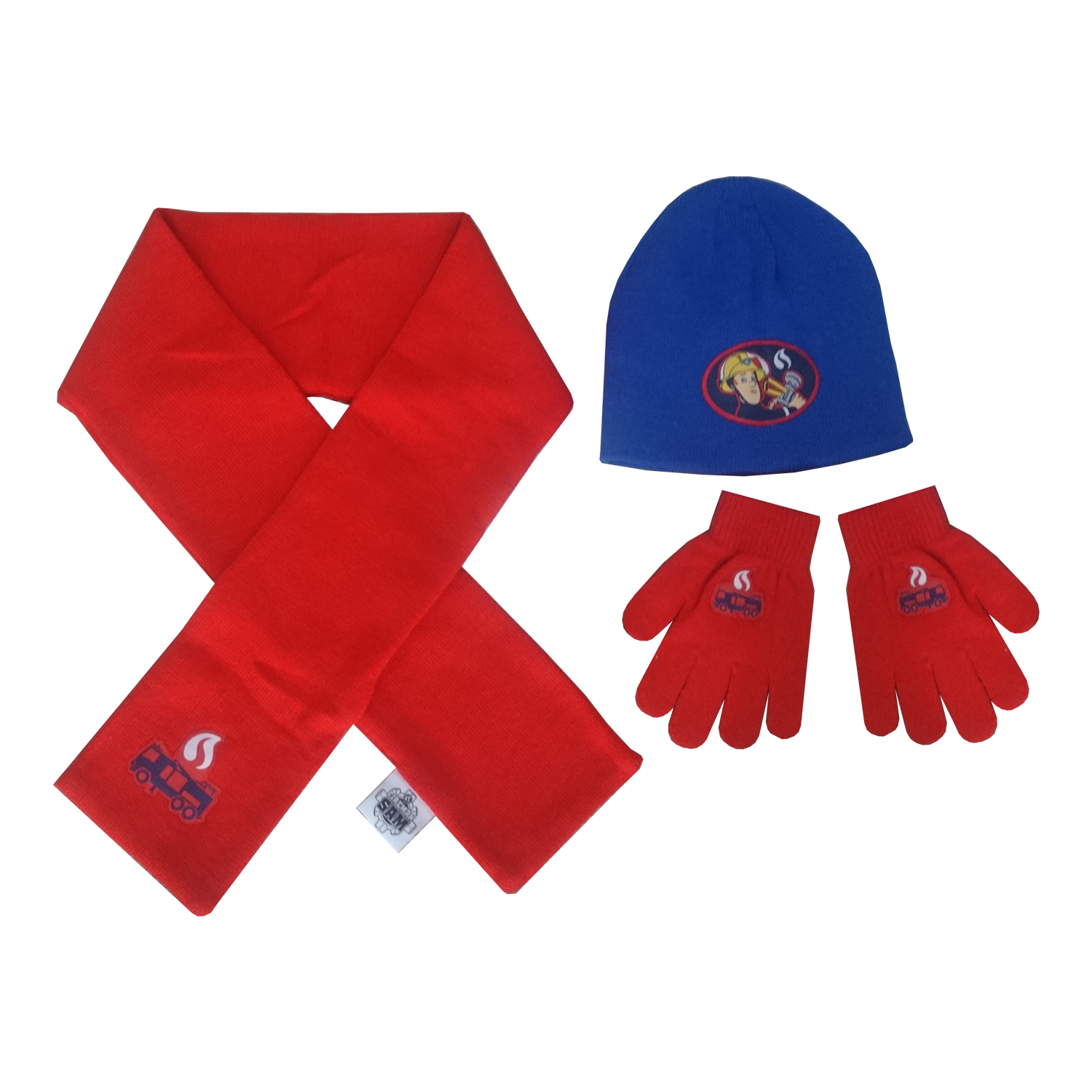 ست کلاه و شال گردن و دستکش بچگانه مدل  Fireman SAM
