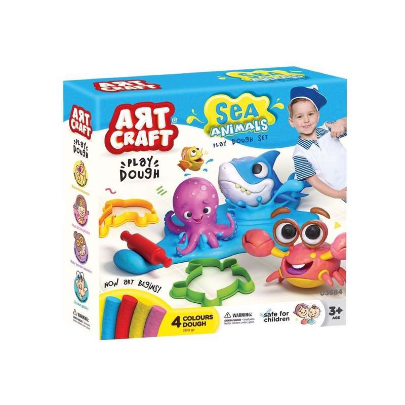 خمیر بازی مدل Sea Animals Play Dough Set کد 03684 مجموعه 13 عددی