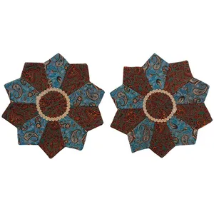 ست 2 تکه رومیزی ترمه مدل ستاره کد TRSETASA10