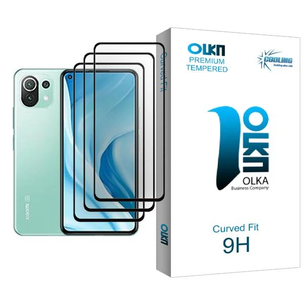 محافظ صفحه نمایش کولینگ مدل Olka Glass MIX003 مناسب برای گوشی موبایل شیائومی Mi 11 Lite 5G بسته سه عددی