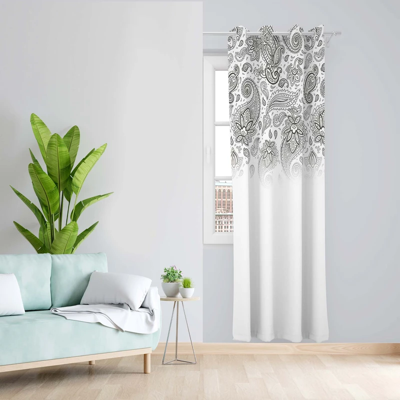 پرده طرح چهار برگ مدل مخمل پانچی کد 1417 z سایز 140x200 سانتی متر