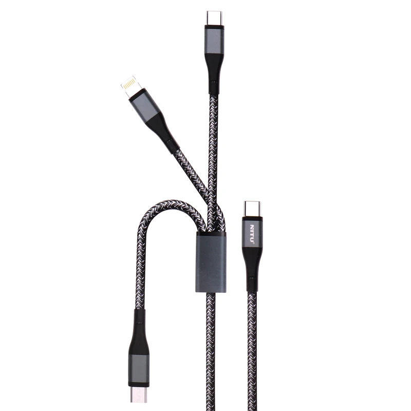 کابل تبدیل USB به USB-C / microUSB / لایتنینگ نیتو مدل NC206G طول 1.20 متر