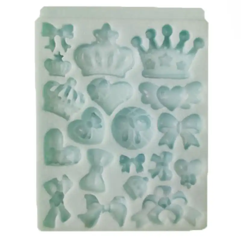 قالب فوندانت طرح تاج و پاپیون