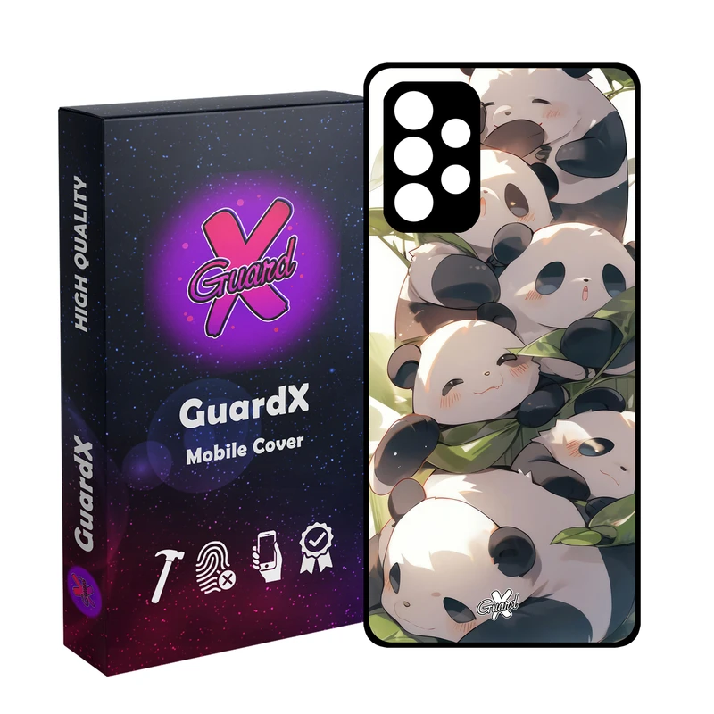 کاور گارد ایکس طرح پاندا مدل Glass10652 مناسب برای گوشی موبایل سامسونگ Galaxy A73