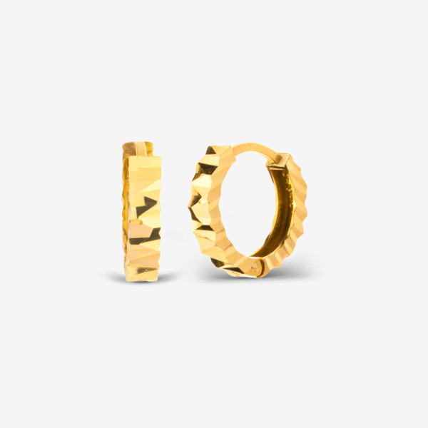 گوشواره حلقه‌ای طلا 18 عیار زنانه گلدم مدل E245006