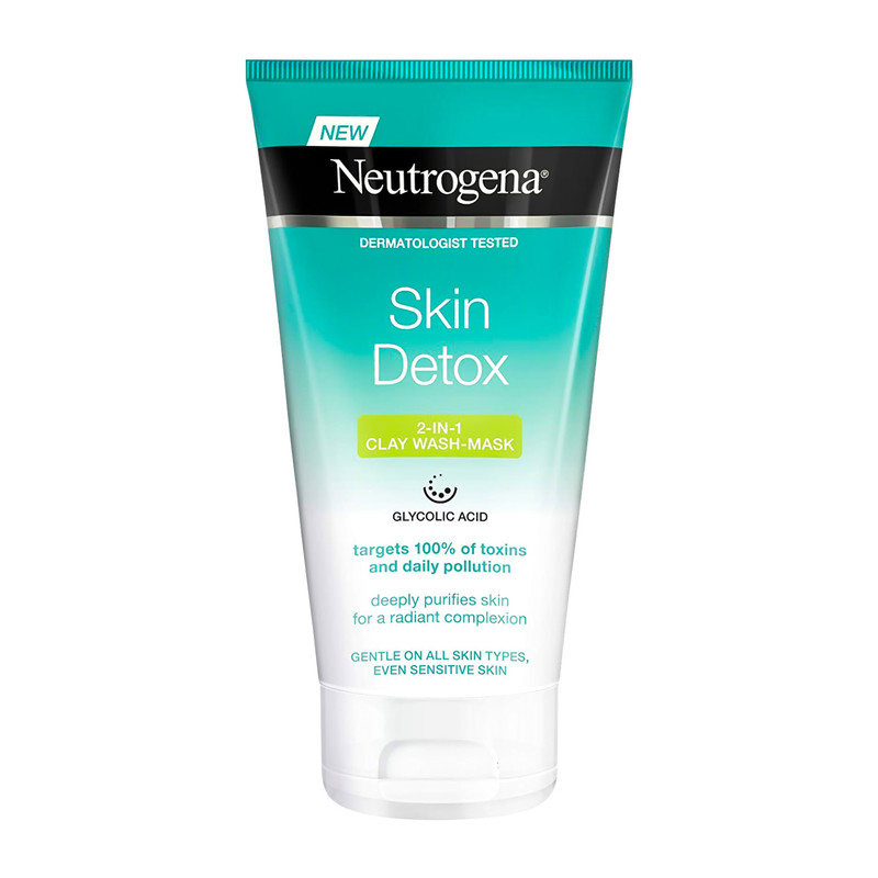 ماسک شستشو صورت نوتروژینا سری Skin Detox مدل خاک رس حجم 150 میلی لیتر
