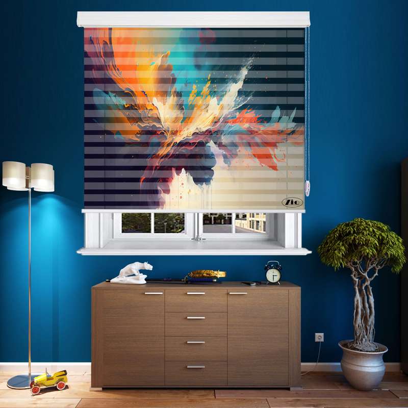 پرده زبرا زیو مدل O-7027 سایز 150x150 سانتی متر