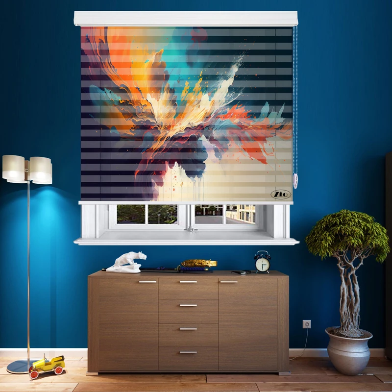 پرده زبرا زیو مدل O-7027 سایز 200x150 سانتی متر