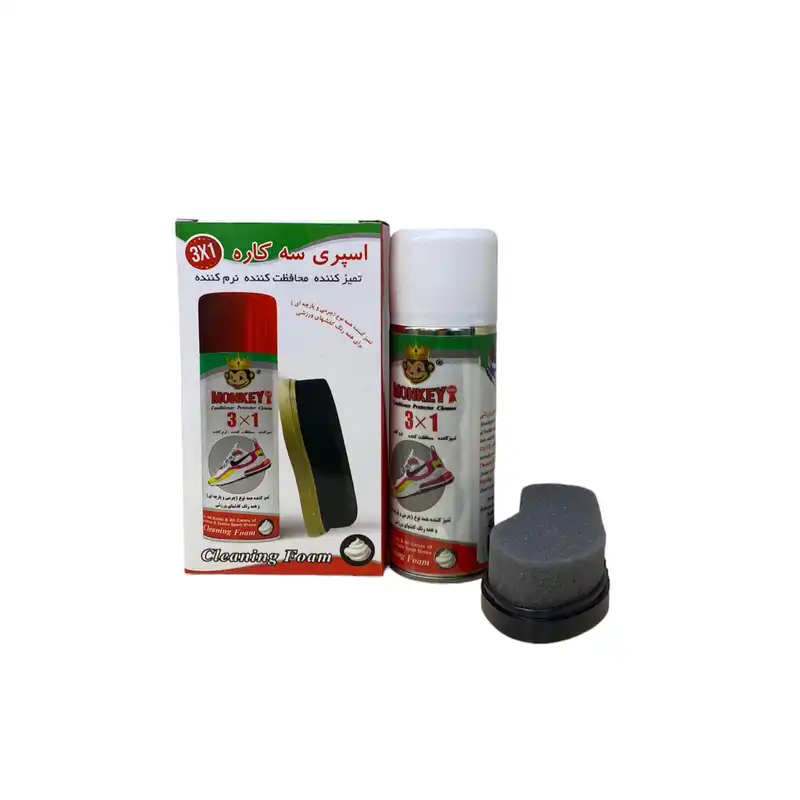 اسپری تمیز کننده کفش مدل مانکی 3.1 چرمی و پارچه ای