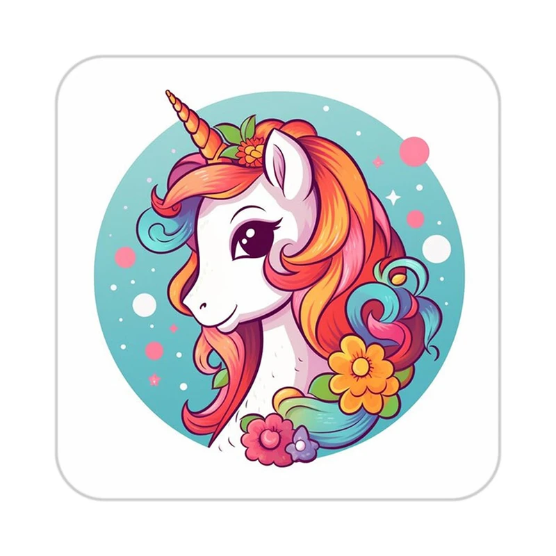 زیر لیوانی کاکتی طرح اسب تک شاخ و یونیکورن مدل mp30066