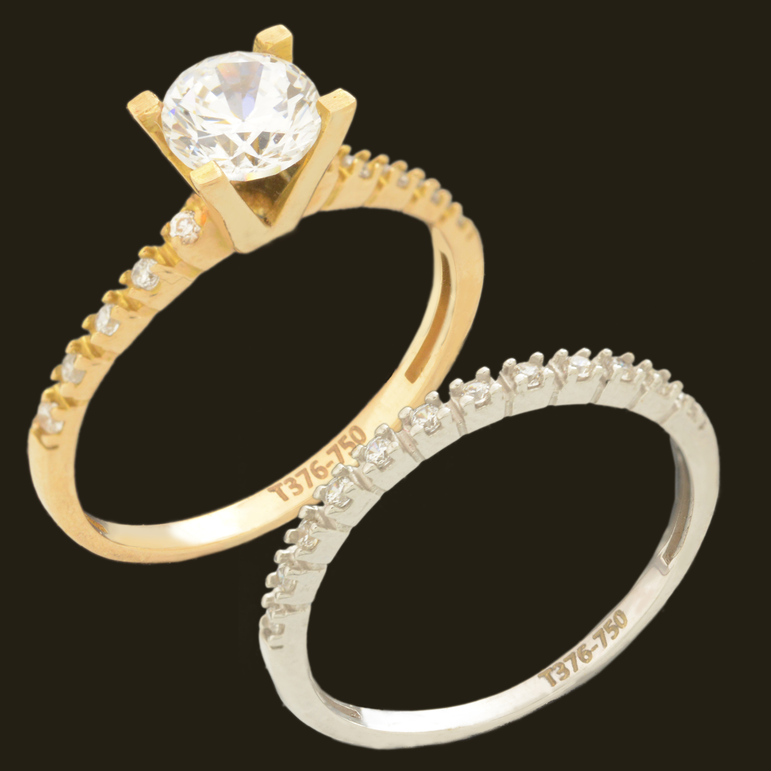 انگشتر طلا 18 عیار زنانه طلای مستجابی کد 670170 مجموعه 2 عددی
