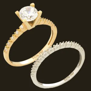 انگشتر طلا 18 عیار زنانه طلای مستجابی کد 670170 مجموعه 2 عددی