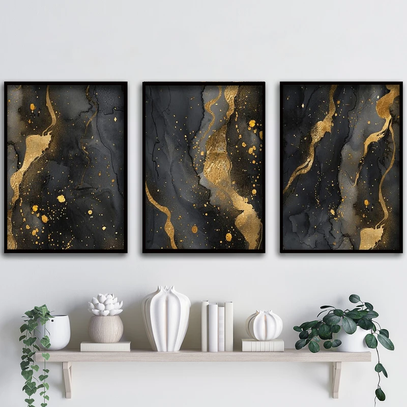 تابلو آتریسا طرح آبستره مدل ATA141 مجموعه 3 عددی 