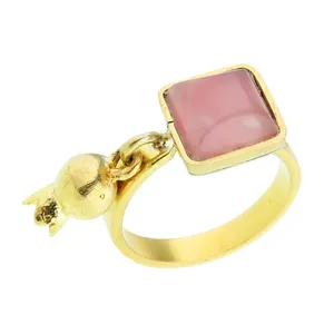 انگشتر زنانه گالری عزیزی طرح انار مدل 15343