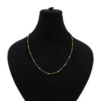 گردنبند طلا کم اجرت 18 عیار زنانه با زنجیر حلقه&zwnj;ای (فلامینگو) ناریا مدل البرنادو کد M2-10