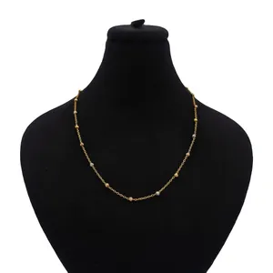 گردنبند طلا کم اجرت 18 عیار زنانه با زنجیر حلقه‌ای (فلامینگو) ناریا مدل البرنادو کد M2-10