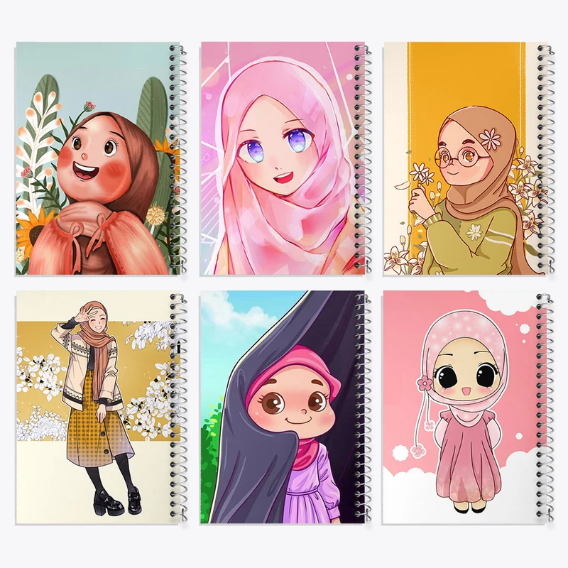 دفتر مشق 100 برگ خندالو طرح دخترانه کد 263 مجموعه 6 عددی
