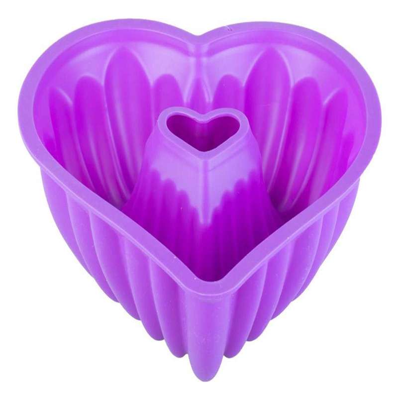 قالب ژله مدل سیلیکونی طرح قلب شیفون دار کد LP214