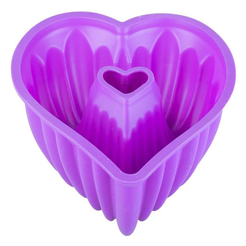 قالب ژله مدل سیلیکونی طرح قلب شیفون دار کد LP214
