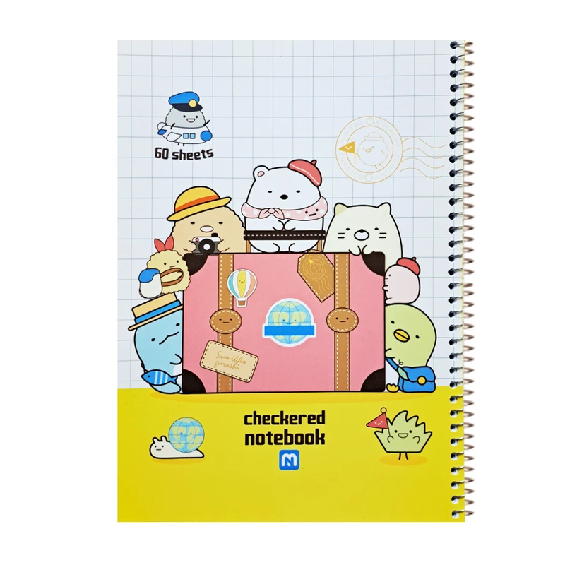 دفتر شطرنجی 60 برگ مدل حیوانات بامزه کد 75