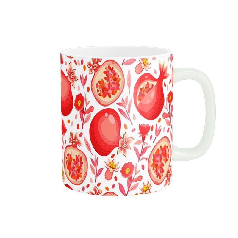 ماگ پادآفرین مدل یلدایی شب یلدا شب چله طرح انار و هندوانه کد p2606