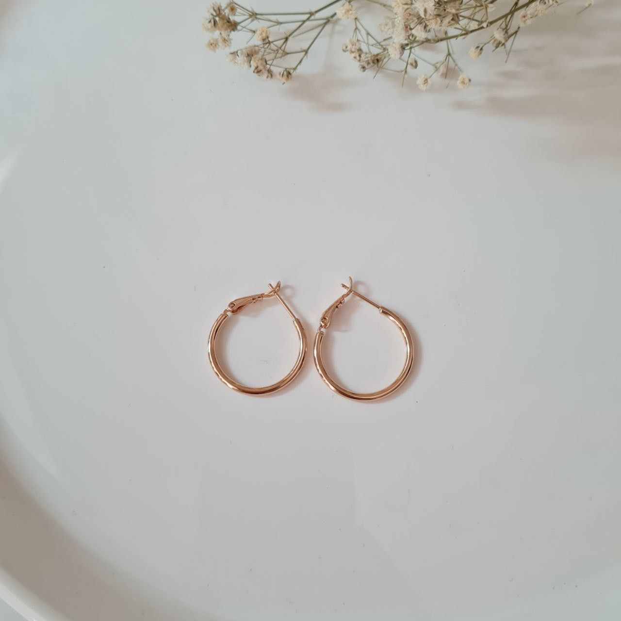 گوشواره زنانه ژوپینگ مدل حلقه ای ساده کد H2 -  - 5