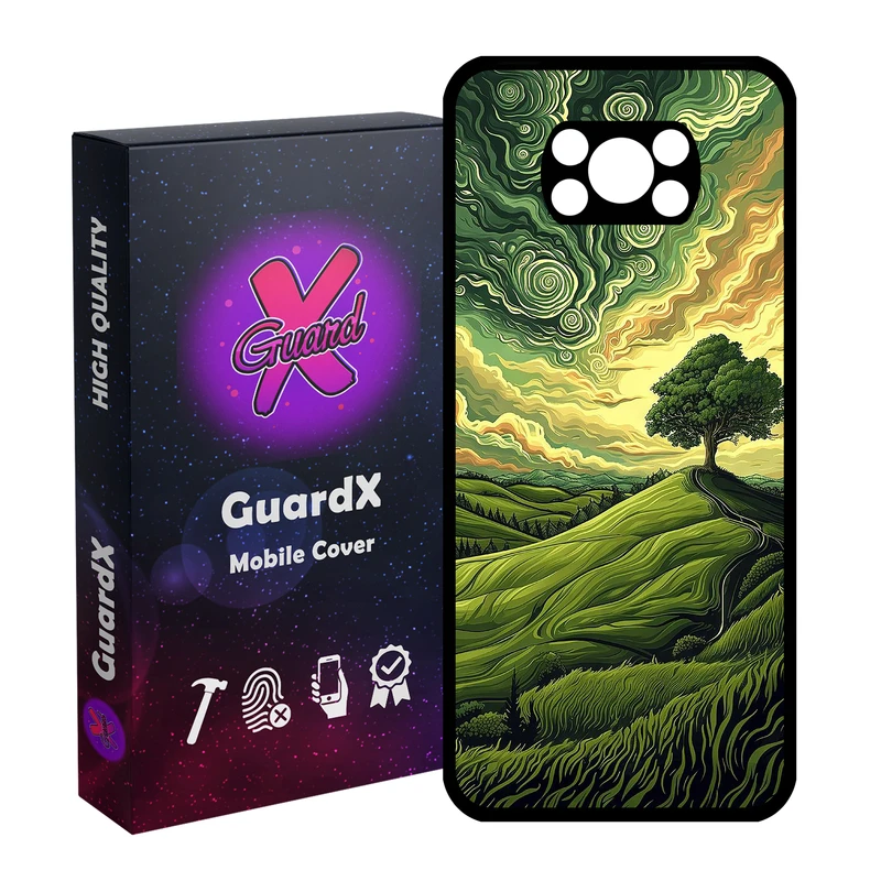 کاور گارد ایکس طرح دشت سبز مدل  Glass10790 مناسب برای گوشی موبایل شیائومی Poco X3 NFC/X3/X3 Pro