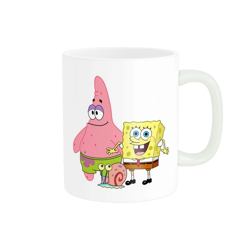 ماگ پادآفرین مدل کارتونی طرح باب اسفنجی و دوستان کد p3964