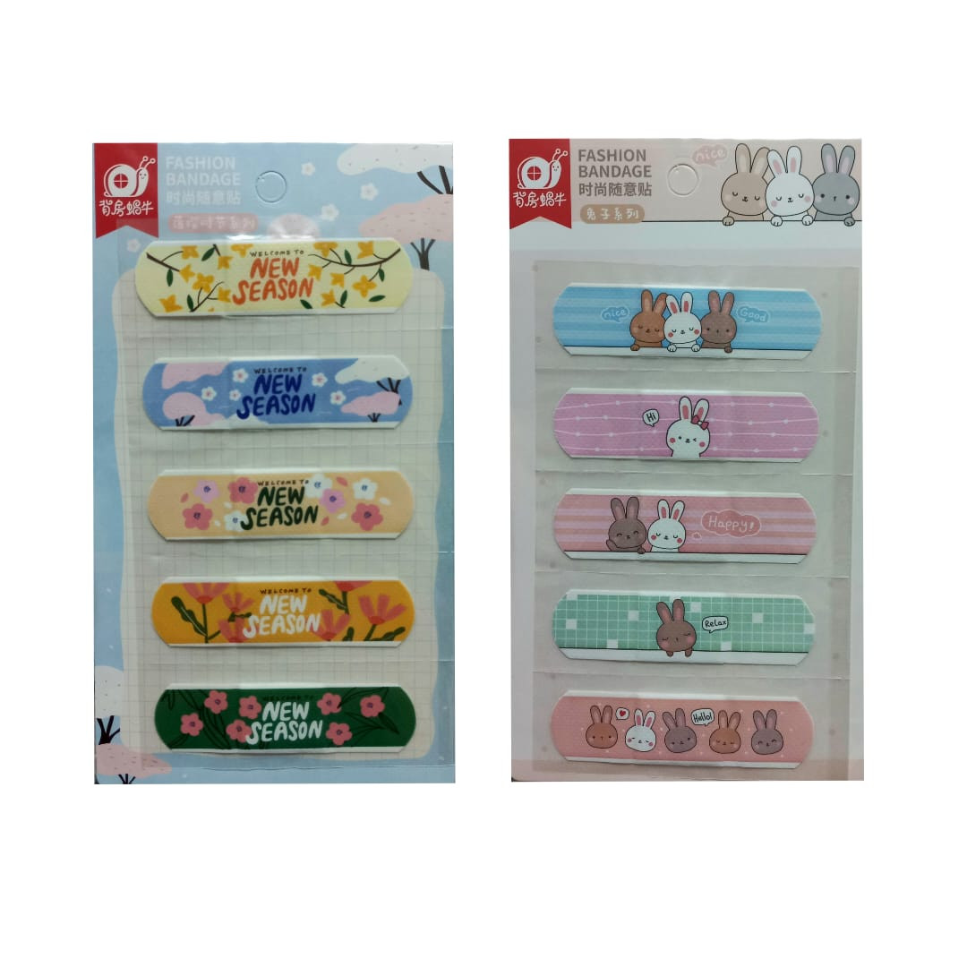 چسب زخم مدل فانتزی طرح گل و خرگوش مجموعه 10 عددی