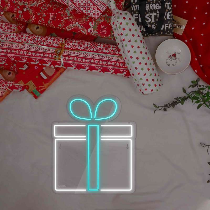 چراغ دیواری نئون دیزاین طرح Gift-Box_TBL