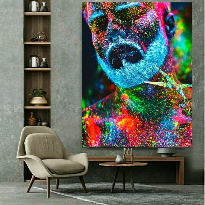 تابلو بوم طرح آرایشگاه مردانه مدل ART کد PB1205