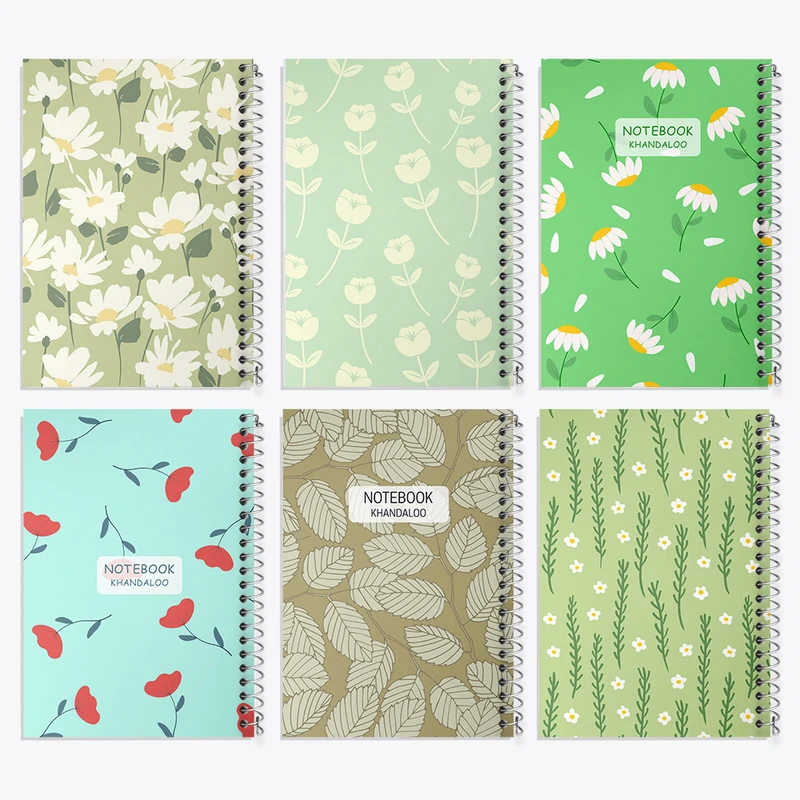 دفتر نقاشی 50 برگ خندالو طرح گل گلی کد 84 مجموعه 6 عددی
