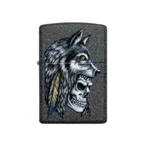 فندک زیپو مدل 211 Wolf Skull Feather Des کد 29863