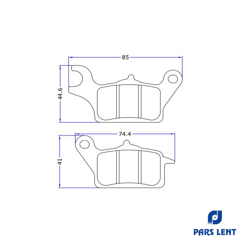 لنت ترمز جلو موتور سیکلت لنت پارس کد 50016 مناسب هوندا کلیک