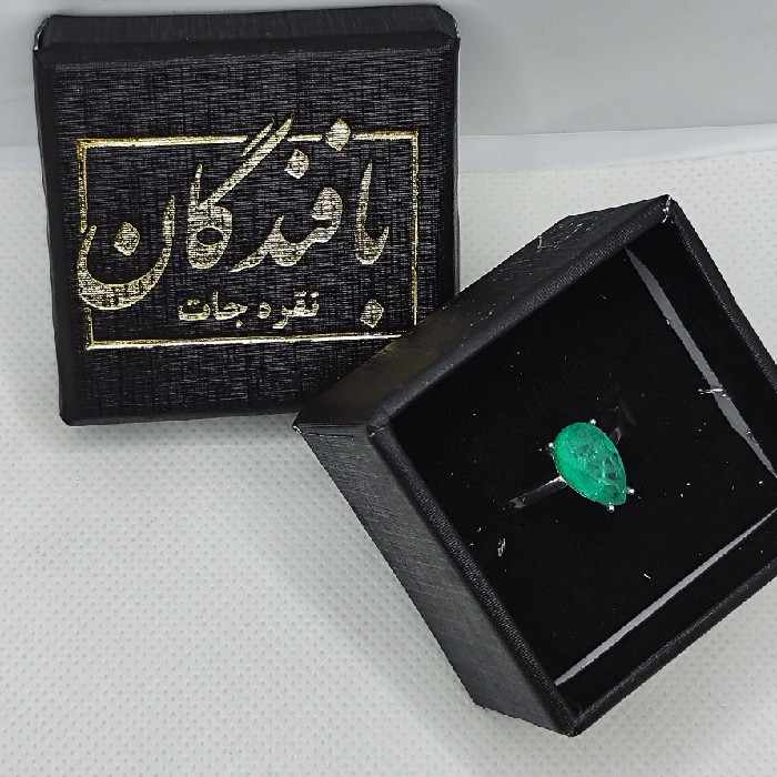 انگشتر نقره زنانه نقره جات بافندگان مدل تورمالین کد 3306