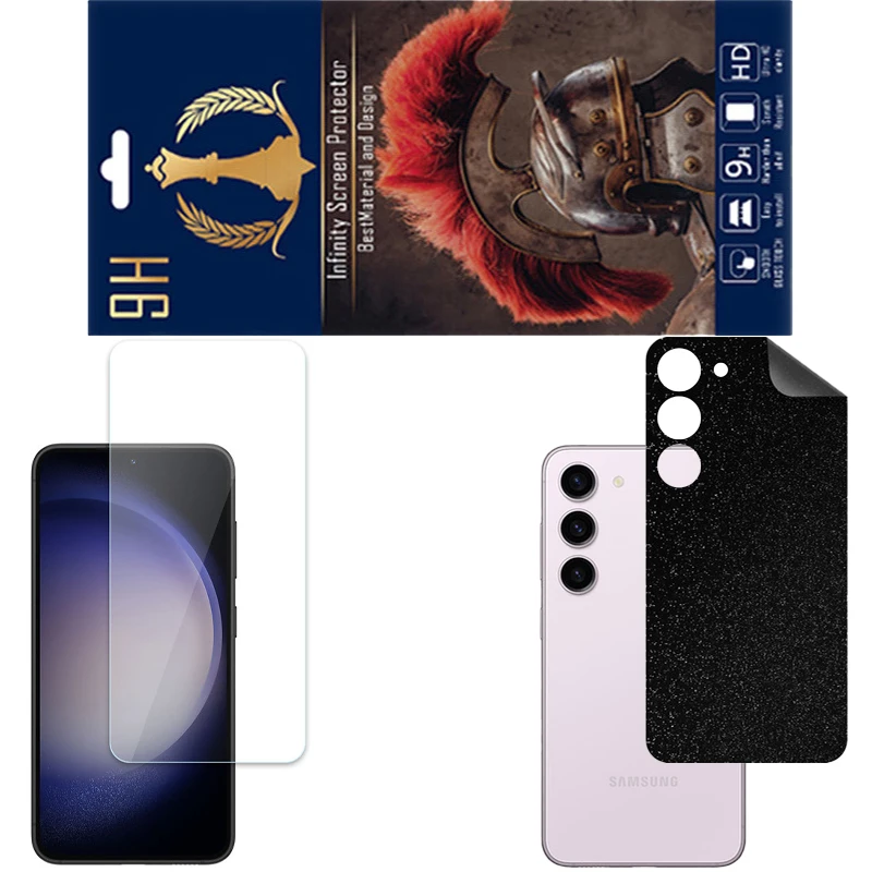 محافظ صفحه نمایش اینفینیتی مدل PRO مناسب برای گوشی موبایل سامسونگ GALAXY S23 به همراه برچسب پوششی