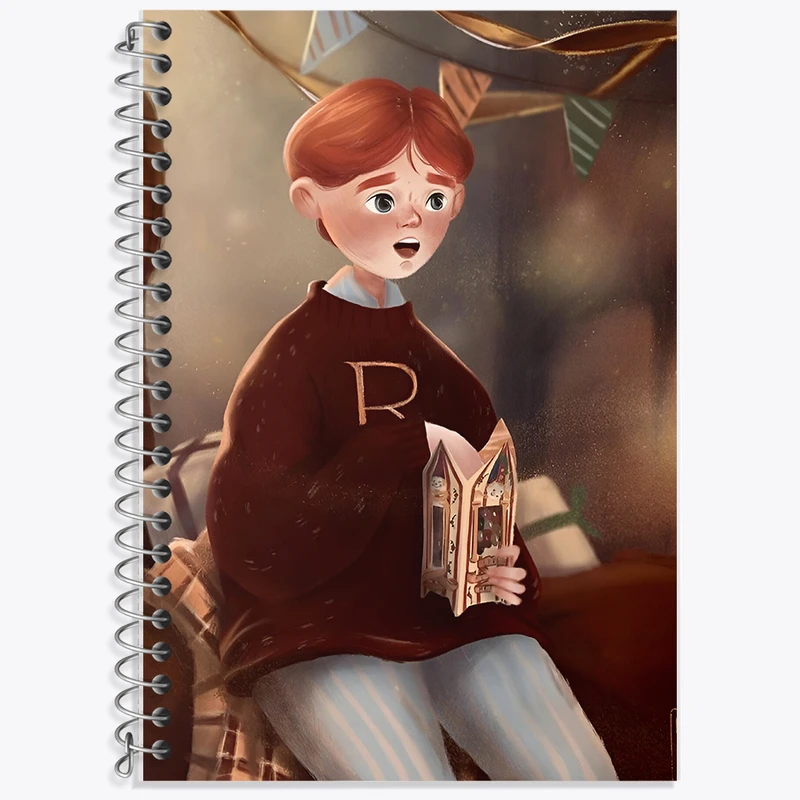 دفتر زبان 50 برگ خندالو مدل سه خط طرح ویزلی هری پاتر (Harry Potter) کد F8209