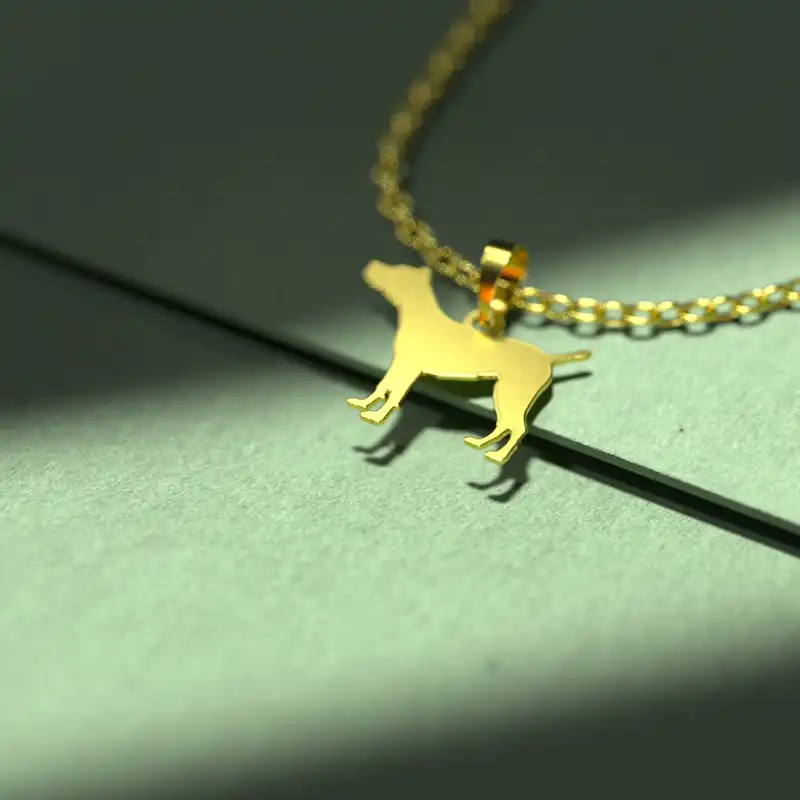 گردنبند طلا 18 عیار زنانه مدوپد مدل سگ کد J3-1-1191