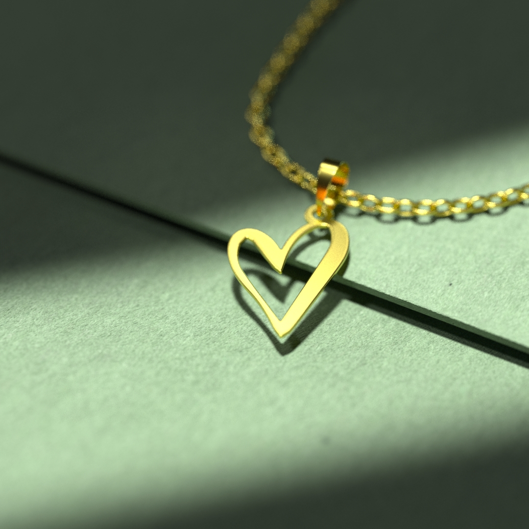 گردنبند طلا 18 عیار زنانه مدوپد مدل قلب کد E3-1-1099