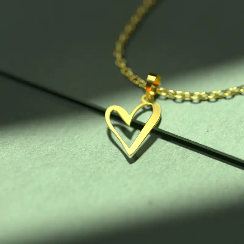 گردنبند طلا 18 عیار زنانه مدوپد مدل قلب کد E3-1-1099