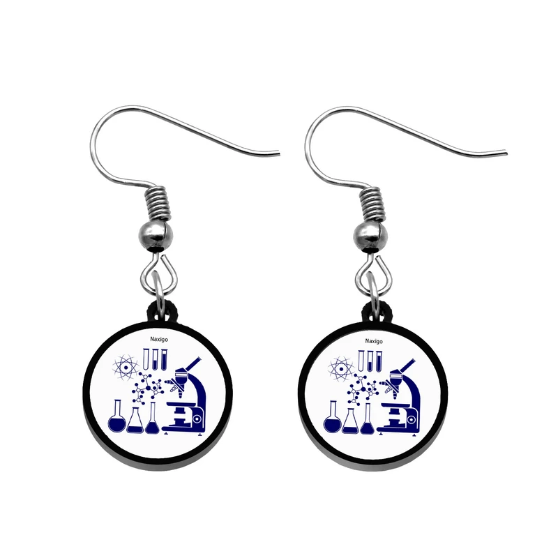 گوشواره زنانه ناکسیگو مدل شب تاب طرح شیمی کد ES8230